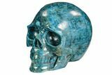 Polished, Bright Blue Apatite Skull #107222-2